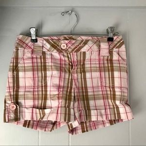 American Rag plaid cuffed shorts size 3